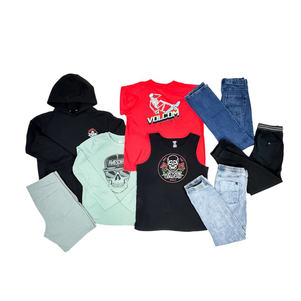 Vans Volcom Cat & Jack Boys Clothing Bundle 8 Pieces Size 16/18